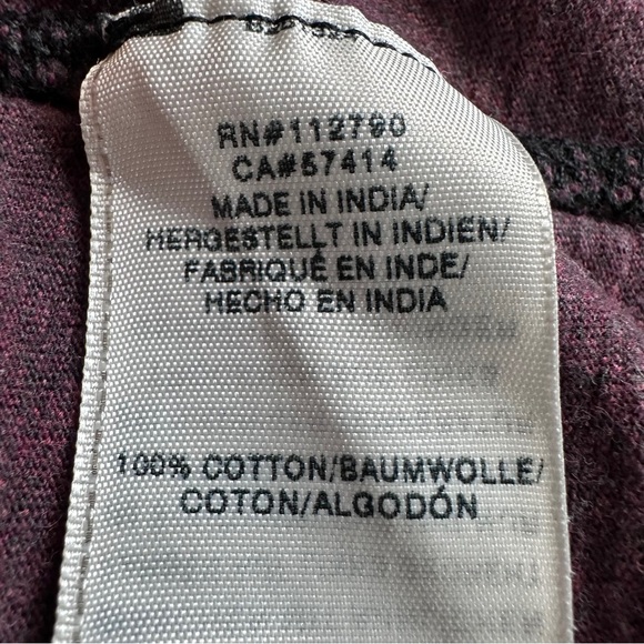 True‎ Religion Men’s Neck Shoestring Long Sleeve Crew Neck T-Shirt Maroon Sz XS - Picture 4 of 5